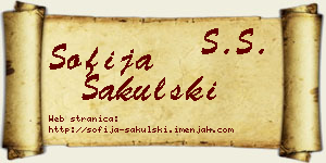 Sofija Sakulski vizit kartica